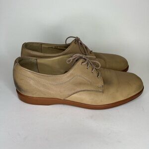 Roots Oxfords Lace Up Dress Casual Shoes Men Size 9.5D Tan Nude Leather Canada